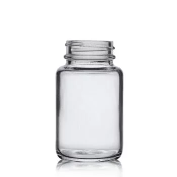 Clear glass powder round 120ml 4oz