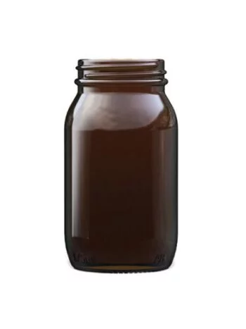 amber glass powder round 175ml