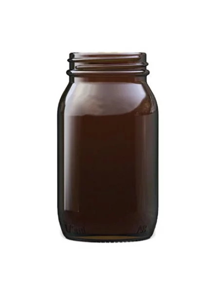 amber glass powder round 175ml