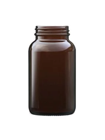 amber glass powder round 250ml