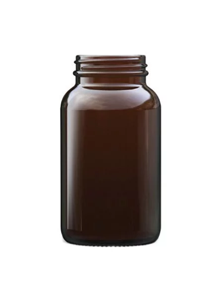 amber glass powder round 250ml