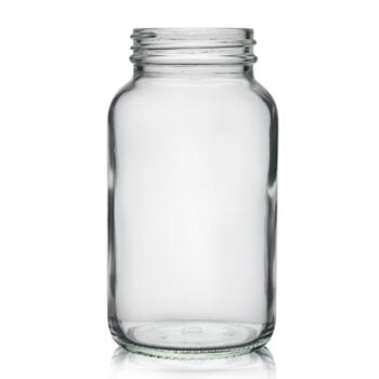 Clear glass powder round 250ml