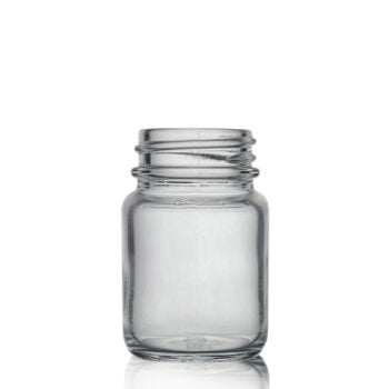Clear Glass powder round 15ml