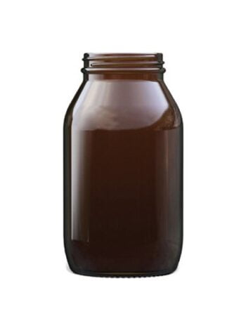amber glass powder round 500ml