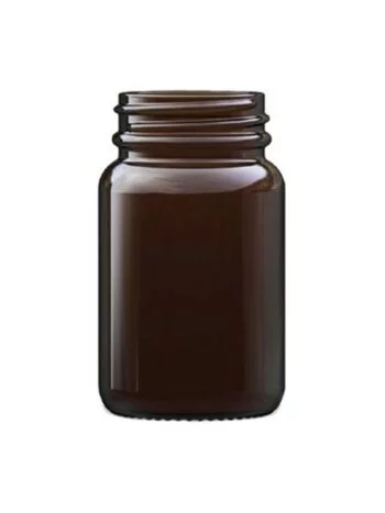 Amber Glass Powder Round 60ml